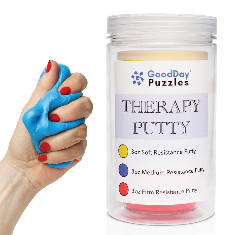 [Australia] - Therapy Putty by GoodDay Puzzles, 3 Piece Set, Stress Relief, Strength, Occupational Therapy Toys, Fine Motor Games for Seniors with Dementia/Alzheimer's, Quiet Rehab Fidget for Older Adults 