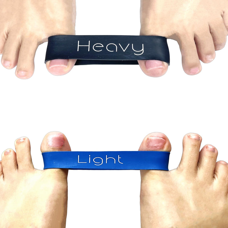 [Australia] - Soxsense Toe Bands for Bunions, Big Toe Separator from Second Toe/Toe Exercise & Stretch Bands Lightweight & Heavyweight (2 Bands) 