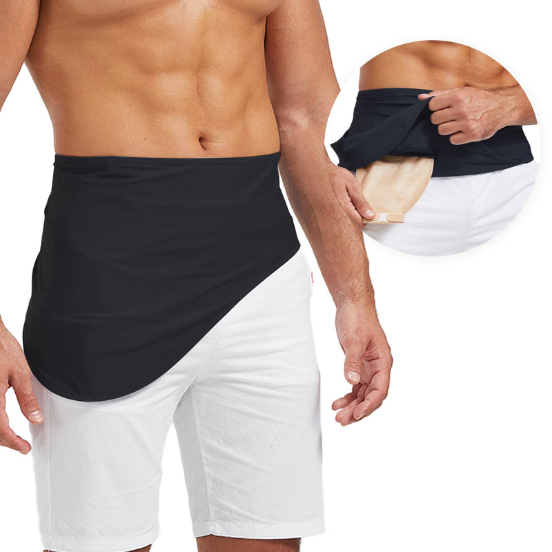 [Australia] - Ostomy Belt, Adjustable Ostomy Support Belt for Men & Woman, Inner Pocket to Hold Ostomy Pouch for Sport & Swimming, Size XL (39"-43") Black XL (39"-43") 