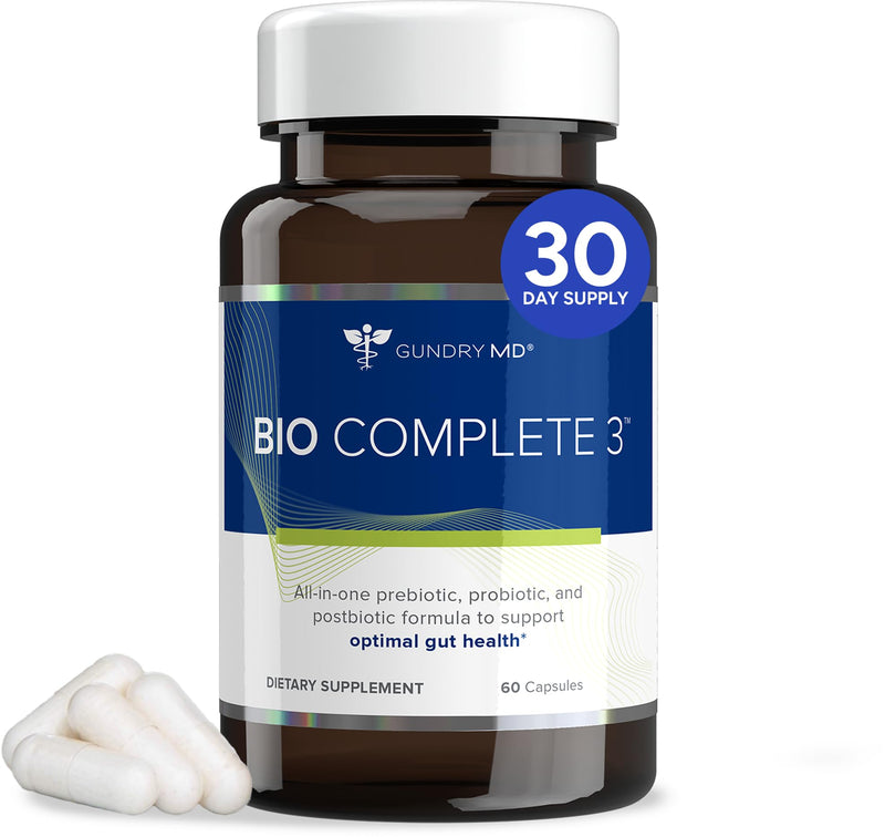 [Australia] - Gundry MD¬Æ Bio Complete 3, 3-in-1 Probiotics for Gut Health, Probiotic Supplements for Digestion, Supplement Supporting Bloating, Gas, Food Cravings, Energy Levels, Skin, and Focus, 30 Day Supply 