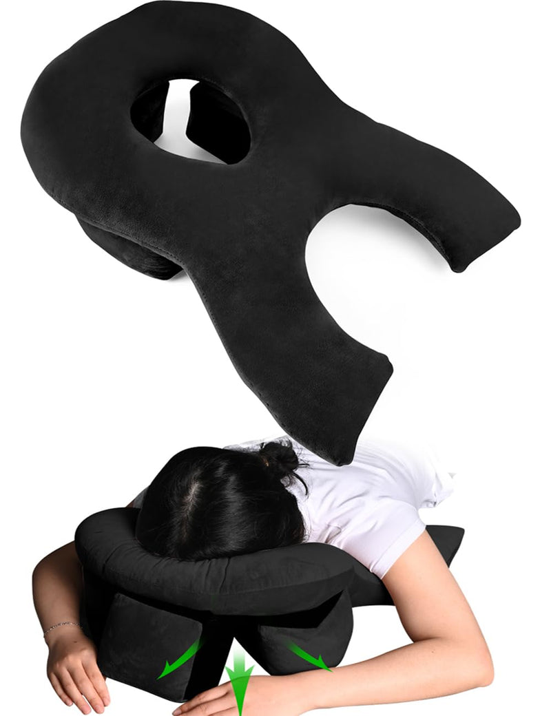 [Australia] - Face Down Pillow for Sleeping, Face Down After Eye Surger, BBL After Surger, Stomach Sleeping/Prone Pillow, Retinal Vitrectomy Recovery Equipment, Home Massage Pillow, Black 