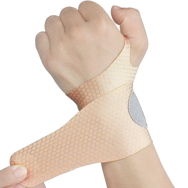 [Australia] - 2 Pcs Ultra-Thin Wrist Brace Support for Carpal Tunnel, Pain Relief, Arthritis, Tendonitis, Elastic Wrist Wraps Right and Left Hands - Compression and Support for Fitness Enthusiasts (Skin Tone) Skin Tone 