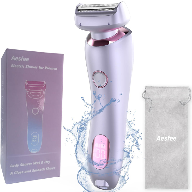 [Australia] - Electric Shaver for Women Legs - Electric Razors for Women Pubic Hair Underarm Arm Bikini Private Area, Portable Painless Lady Body Hair Trimmer Waterproof Wet or Dry, USB Rechargeable (Purple) Purple 
