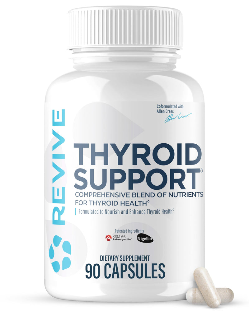 [Australia] - Revive MD Thyroid Support Supplement for Men & Women - Comprehensive Blend of Nutritents Supports Healthy Thyroid Function with Essential Vitamin, Minerals & Herbs - 90 Capsules 