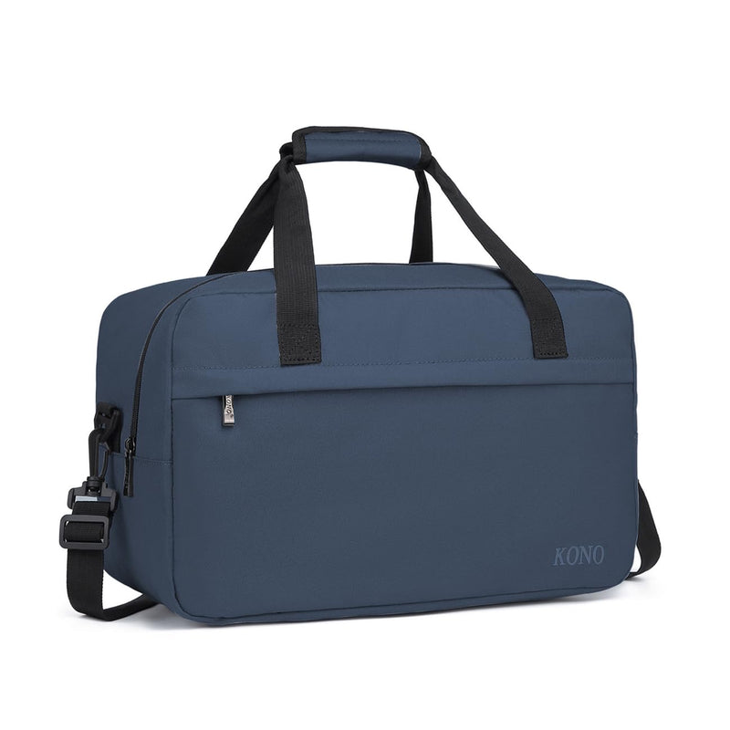 Kono Travel Duffel 20L Under Seat Carry-On Bag Navy | Sports Tote Gym Weekender Overnight Bag - 15.75"x9.84"x7.87" M(15.75in x 9.84in x 7.87in)-20L