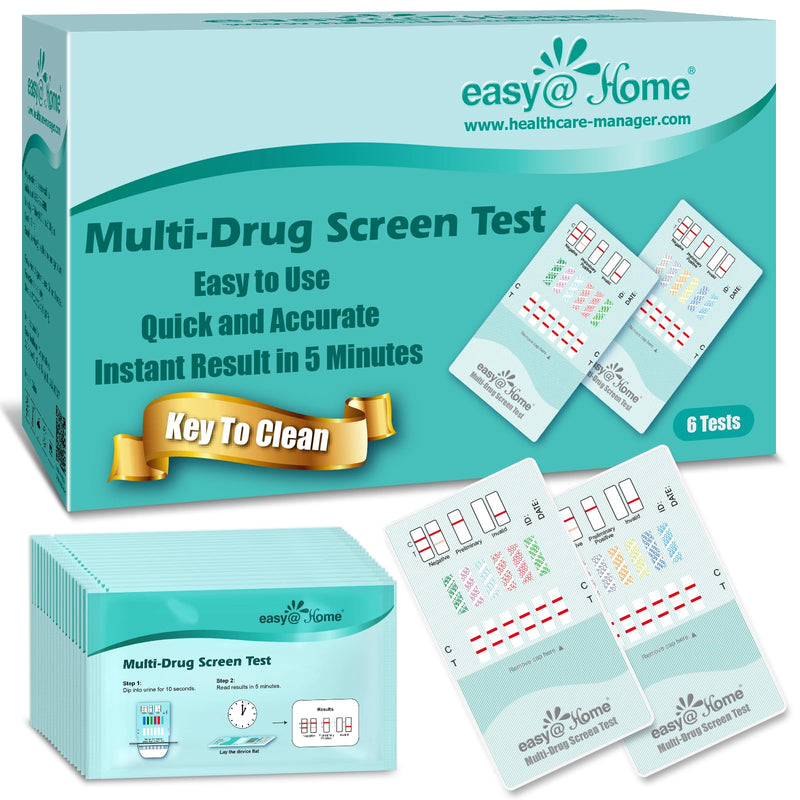 Easy@Home Multi-Drug Screen Test: Check for Buprenorphine (BUP), Cocaine (COC), Morphine (MOR), Methadone (MTD), Oxazepam (BZO), Oxycodone (OXY) -#EDOAP-865 (6 Pack) | Testing for Buprenorphine (BUP), Cocaine (COC), Morphine (MOR), Methadone (MTD), Oxa...