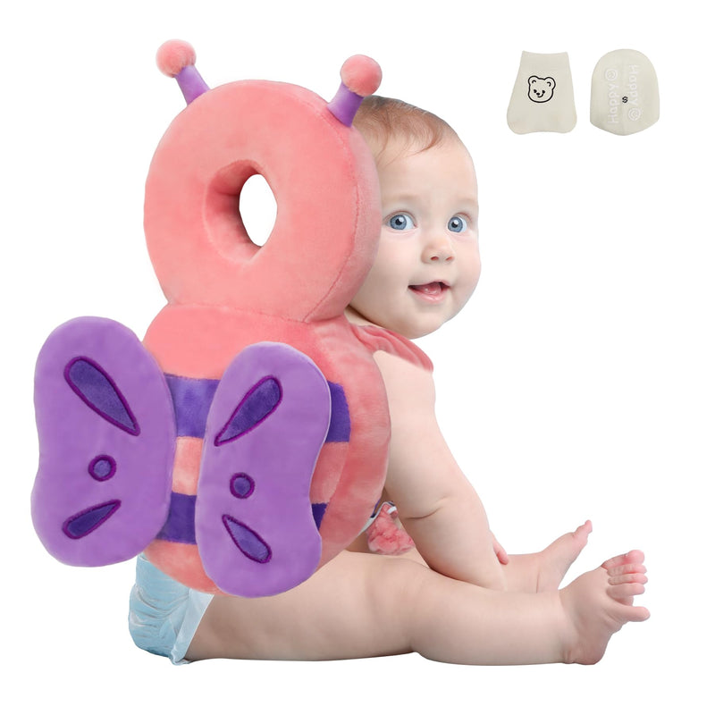 [Australia] - Baby Head Protector Cushion Toddler Backpack, Baby Safety Products for Toddler Head Protection for Crawling & Walking Pink Butterfly 