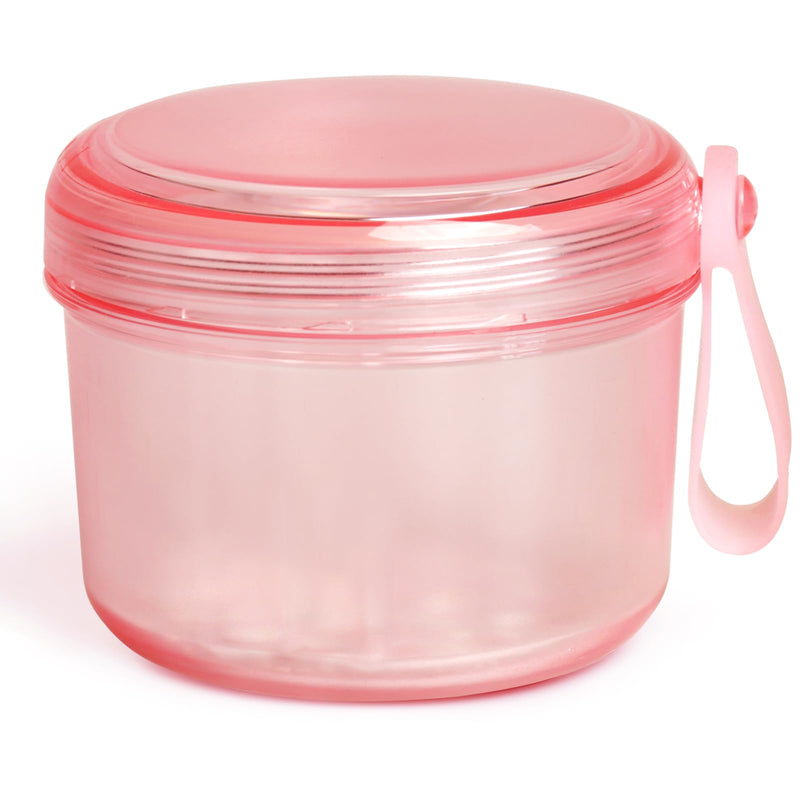 [Australia] - 2024 Leak Proof Denture Bath Cup Large Denture case Retainer Cleaning Box for Travel, Complete Clean Care for Dentures,Denture Holder for Soaking (transparent pink) 