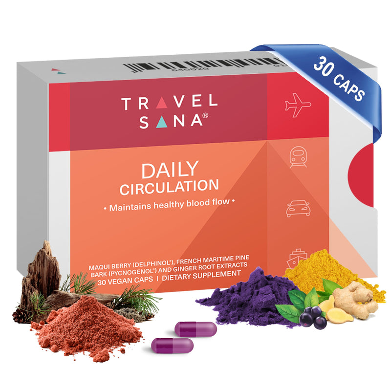 [Australia] - Daily Circulation Supplement - Inflammatory Response - Antioxidant & Blood Flow Support - Maqui Berry, French Maritime Pine Bark, Ginger Root Extracts | 30 Day-Supply 30 Count (Pack of 1) 
