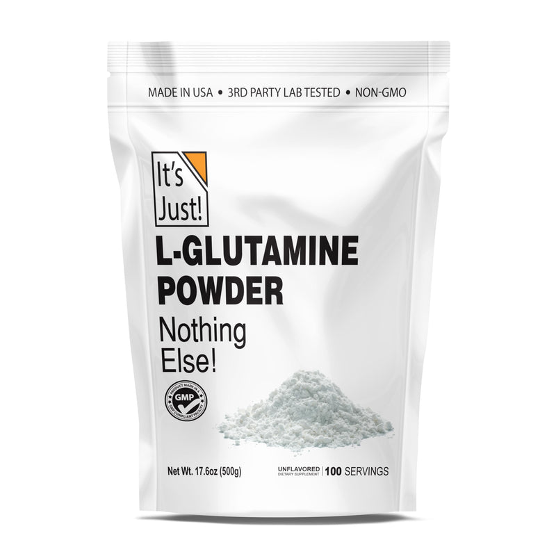 [Australia] - It's Just! - L-Glutamine Powder, Unflavored, Amino Acid, Faster Muscle Recovery, Leaky Gut, Digestive Support (500 Grams / 100 Servings) 100 Servings (Pack of 1) 