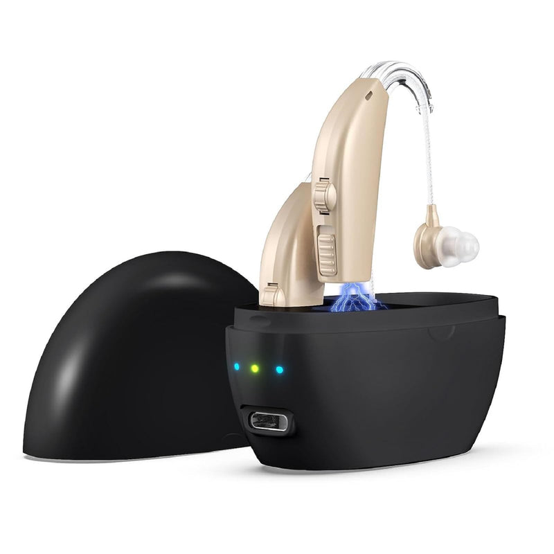 [Australia] - Hearing Aids, Hearing Aids for Seniors with Noise Cancelling and Volume Control, Rechargeable Hearing Aids for Hearing Loss with Charging Case 