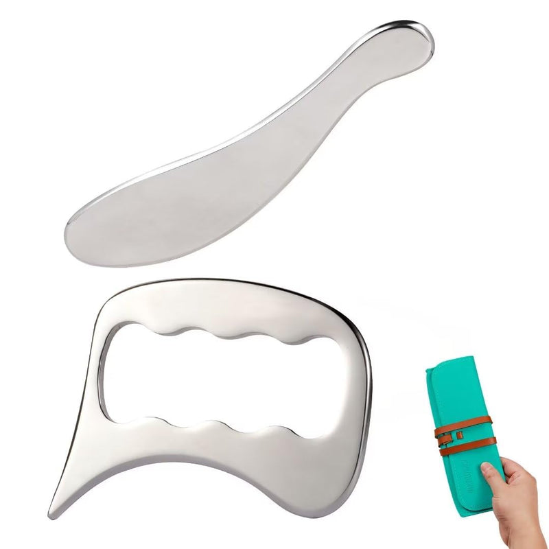[Australia] - Gua Sha Stainless Steel Muscle Scraping Tool Back Massager for Chiropractor Physical Therapy Myofascial Relaxation B B back stainless steel massager 