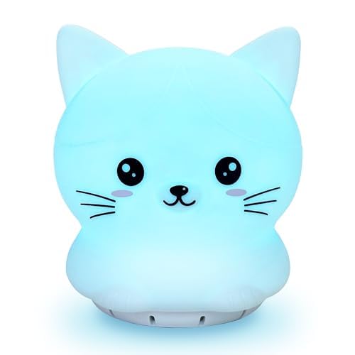 [Australia] - Mindfulness 'Breathing Kitty' | 4-7-8 Guided Visual Meditation Breathing Light | 3 in 1 Device with Night Light & Noise Machine for ADHD Anxiety Stress Relief Sleep - Gift for Kids Adult Women Men 