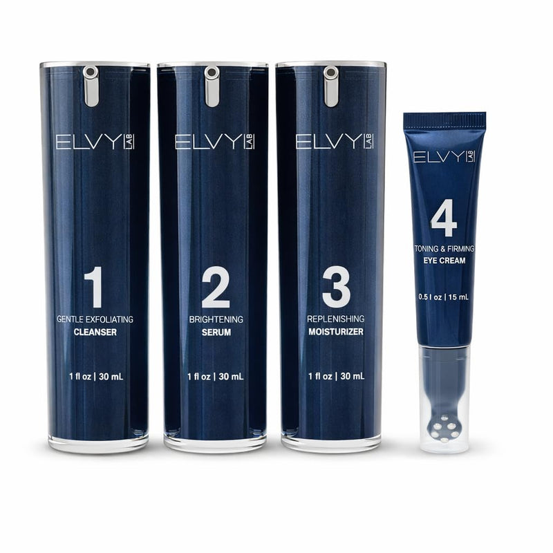 4 in 1 Skincare Set for Men and Women Complete Face Care Kit Cleanser Vitamin C Serum Moisturizer Eye Cream Anti Aging Routine Vegan Cruelty Free All Skin Types Hydrating Brightening Gift Set Skin Care Set