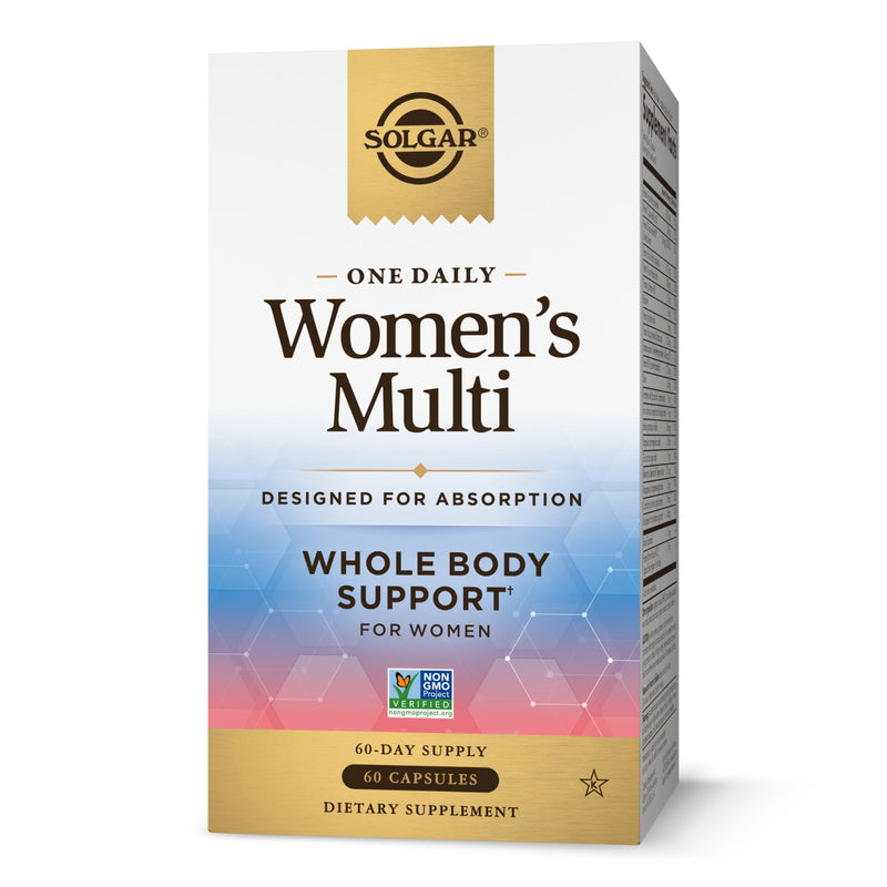 Solgar One Daily Women's Multi Whole Body Support, 60 Servings | Highly Absorbable Delayed Release Vitamin, Supplement for Immune, Heart, Energy, Stress, Hair Skin Nails, Reproductive Health 60 Count (Pack of 1)