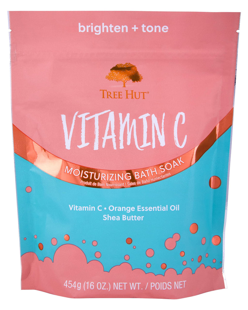 Tree Hut Brightening Bath Soak, Vitamin C, 16 oz | Moisturizing Bath Soak with Vitamin C, Orange Essential Oil & Shea Butter, Helps Nourish, Soften & Tone Skin 16 Ounce (Pack of 1)