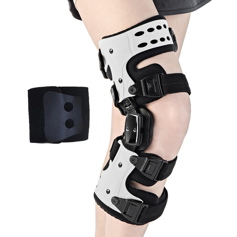 [Australia] - OA Unloader Knee Brace - Arthritis Pain Relief, Osteoarthritis, Bone on Bone Knee Joint Pain, Cartilage Defect Repair, Avascular Necrosis Hinged, Degeneration (White Right) White-Right 