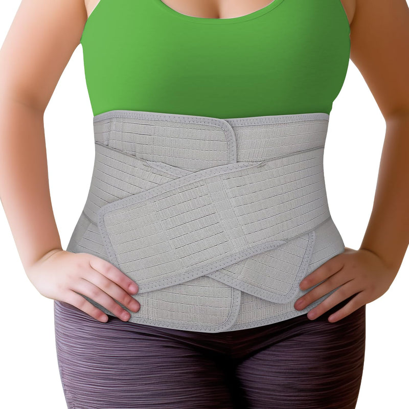 [Australia] - Abdominal Binder Post Surgery Tummy Tuck - Postpartum Belly Band Wrap | Post C Section Belly Binder Recovery | Stomach Compression Hernia Belt For Men & Women After Pregnancy, Hysterectomy L/XL Large/XL 
