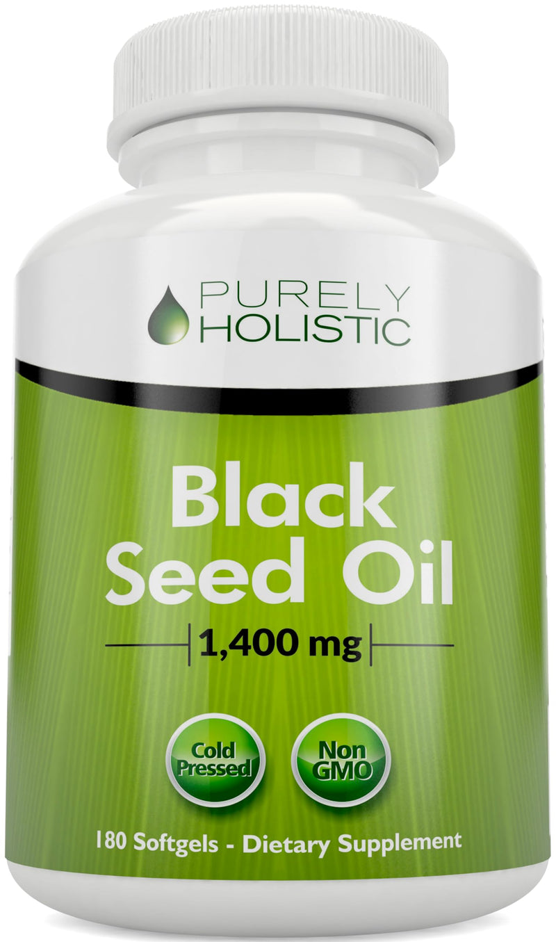[Australia] - Black Seed Oil Capsules 1400mg, 180 Softgels, 3 Month Supply - Cold Pressed Nigella Sativa, Rich in Omega 6, 9 & TQ, Black Cumin Seed Oil, Immune Support, Joints and Digestion 