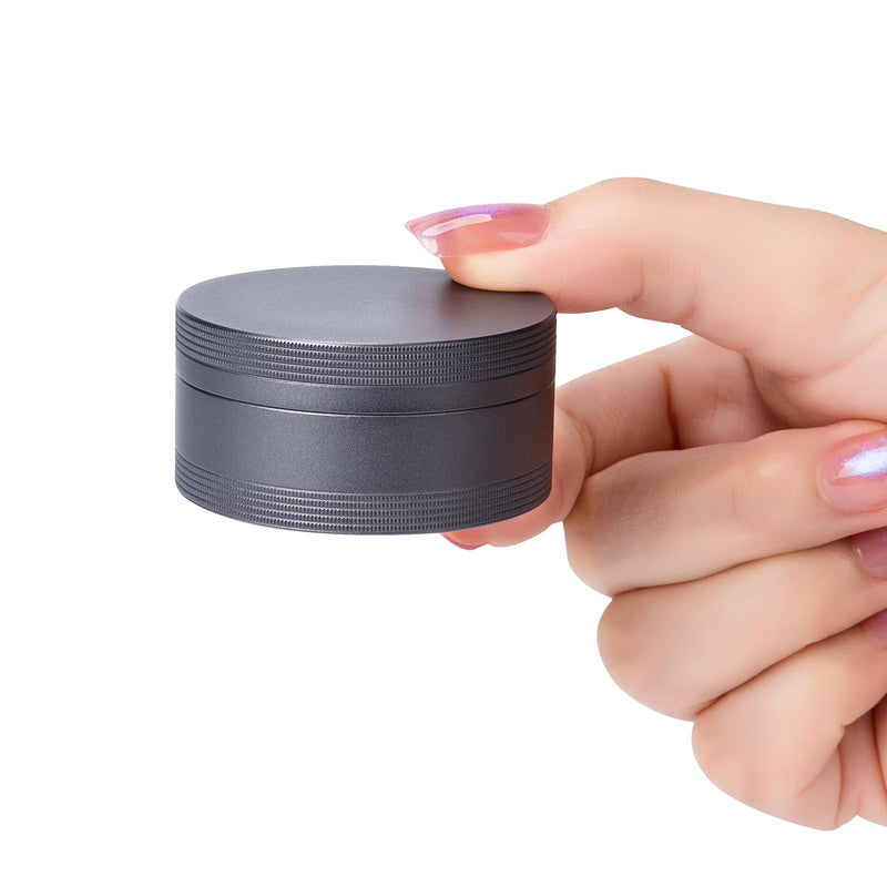 Daily Metal Pill Box Pill Case - Single Waterproof Travel Pill Container | Round Aluminum Alloy Storage Pill Organizer Multitool EDC Every Day for Vitamin, Fish Oil Gray Medium Size