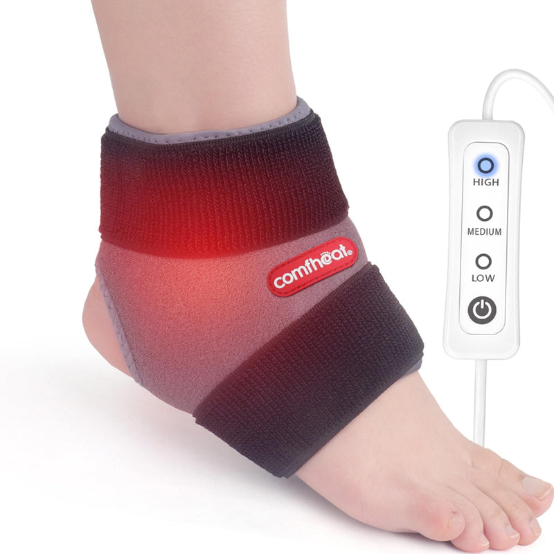 Ankle Heating Pad for Ankle Arthritis Pain Relief USB Powered | Heated Ankle Wrap Heat Therapy for Sprains, Strains, Post-Surgical, with 3 Heat Settings, Auto Shut Off, 1 Pack