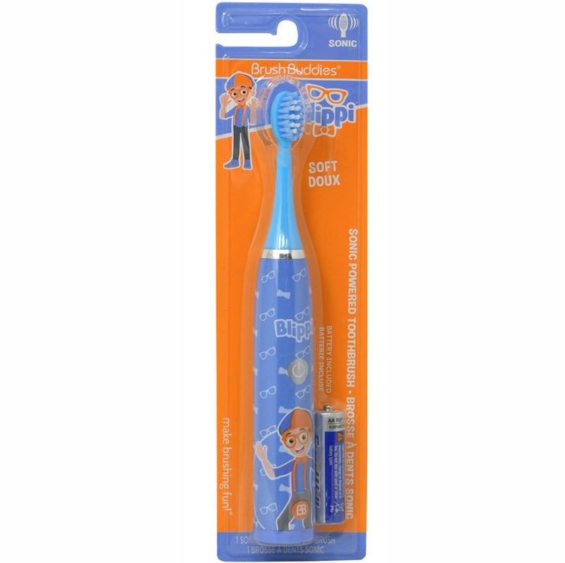 [Australia] - Brush Buddies Blippi Battery Powered Sonic Toothbrush for Kids, Children, Boys, Girls. (Blippi Electric Toothbrush) 