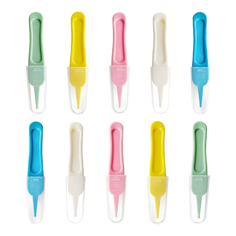 [Australia] - GSHLLO 10 Pcs Plastic Infant Nose Cleaning Tweezers Baby Ear Nose Navel Cleaner Clip Newborn Booger Remover Picker Plier for Baby Care 