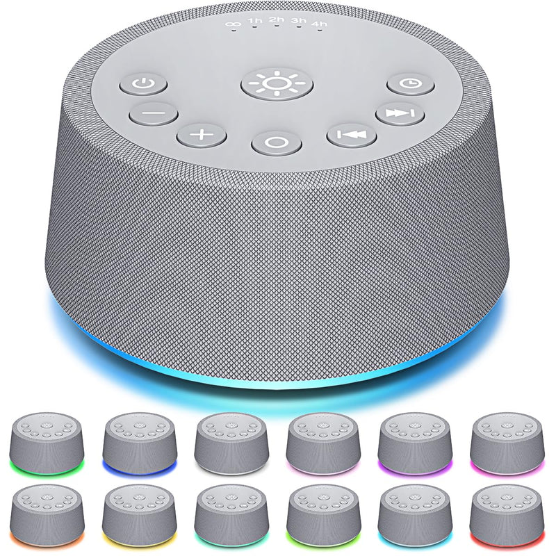 [Australia] - SoundLegend Sleep White Noise Sound Machines 32-Level Volume 30 Sounds 12 Colors Light 5 Timers Adjustable Light Brightness Compact for Everyone Travel Gift Memory Function Grey 