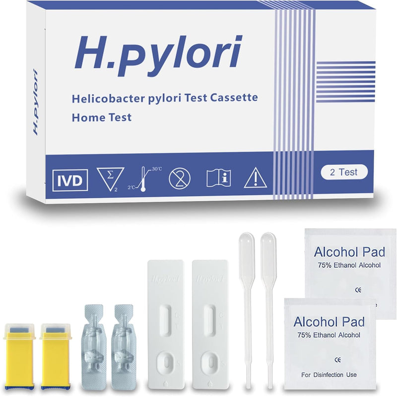 [Australia] - H. Pylori - Helicobacter Pylori Home Test Kit - Fast and Accurate, 2 Tests Included, Self-Test at Home, Results in 10-15 Minutes, No Lab Visit Required 