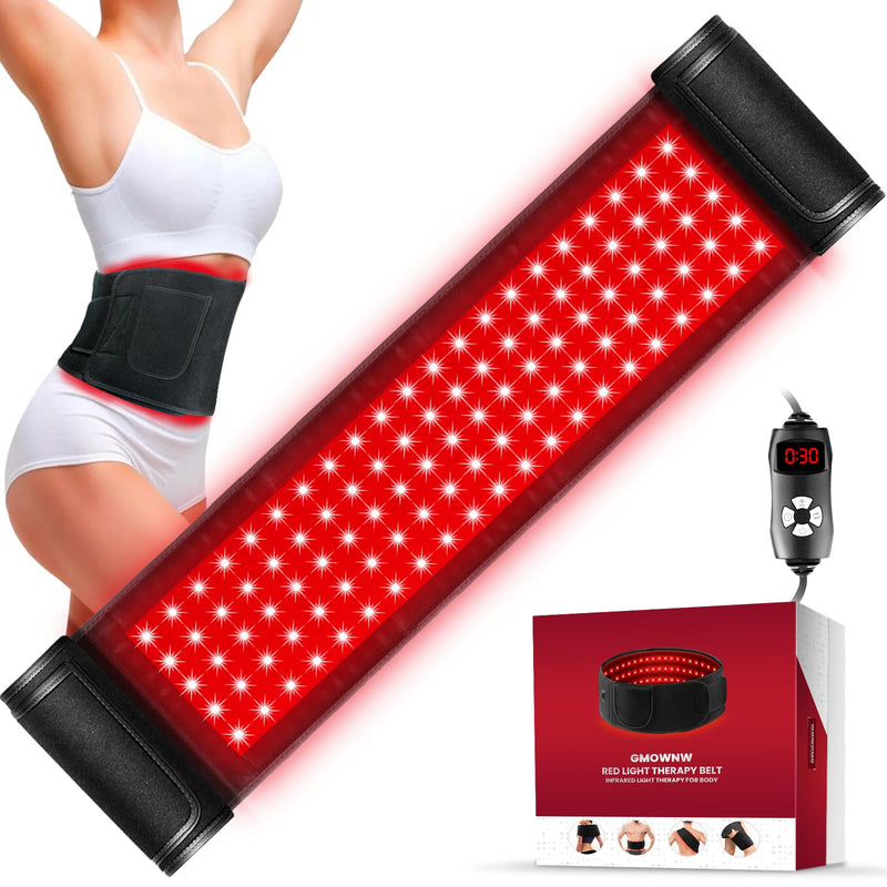 Red Light Therapy for Body, Infrared Light Therapy for Belt Shoulder Waist, Upgraded 3 in 1 LED Beads, 660nm Red Light & 850nm Near Infrared Light Therapy Belt Wrap Timer Remote Control XL