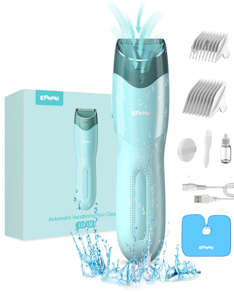 [Australia] - Vacuum Hair Clippers for Kids, Rechargeable Vacuum Hair Cutter with 2 Modes for Children/Infant/Men, Waterproof Baby Hair Clippers Trimmers Cordless Haircut Kit in Large Hairs Storage Space 