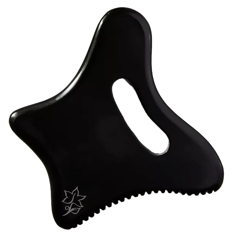 [Australia] - Full Body Gua Sha Tool and Facial Massage Tools, Bian Stone Handle Guasha Scraping for Back, Neck, Face, Legs, and Stomach Massager for Lymphatic Drainage & Cellulite (Black, Large) Black 