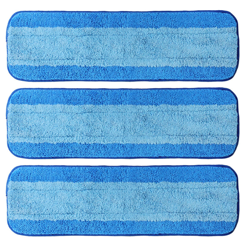 [Australia] - 3 Pack Microfiber Cleaning Pads for Bona Mop, Reusable Microfiber Mop Pads for 18 Inch Mop, Hardwood Floor Replacement Cleaning Mop Pads, Machine Washes 3 Pack Bule 