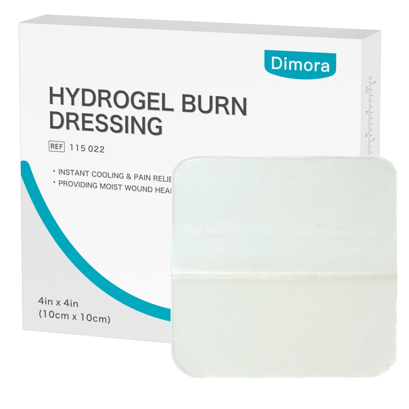 [Australia] - Dimora Hydrogel Burn Dressing 4" x 4" - Burn and Wound Dressing Instant Cooling Relief for Minor Burns & Wounds, Soothing Moist Burn Pads for 1st-2nd Degree Burns, Cuts, Abrasions(10 Count) 4" x 4" (10 Count) 