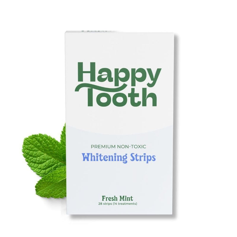 Teeth Whitening Strips, Natural, Sensitive Teeth, Fresh Mint, 28 Strips | Gentle Whitening Strips With Hydroxyapatite, Fluoride Free, Enamel Safe Formula, 14 Daily Treatments, Dentist Formulated