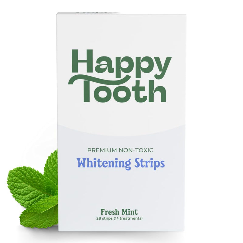 [Australia] - Natural Teeth Whitening Kit - Strips for Sensitive Teeth - Natural Ingredients & Flavors - Enamel Safe - Dentist Formulated & Recommended - Fresh Mint 28 Strips (14 Treatments) 