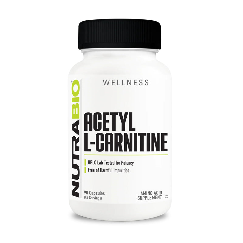 [Australia] - NutraBio Acetyl L-Carnitine (ALCAR) Supplement, 500mg - Support Natural Energy Production, Metabolic Management, and Overall Health, 90 Capsules 90 Count (Pack of 1) 