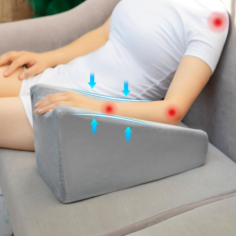 [Australia] - Arm Elevation Pillow Wedge Arm Pillow for Adult After Post Surgery Rest to Keep Elevated Pillow Arm Pillow for Broken Arm Grey 