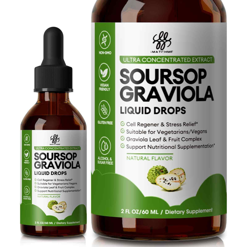 [Australia] - Soursop Graviola Liquid Drop for Cell Support & Regeneration, Immune System and Gut Health Support, Pure Soursop Bitters Liquid, High Absorption, Sugar/Gluten Free, Natural Flavor, 2 Fl Oz Original 2 Fl Oz (Pack of 1) 