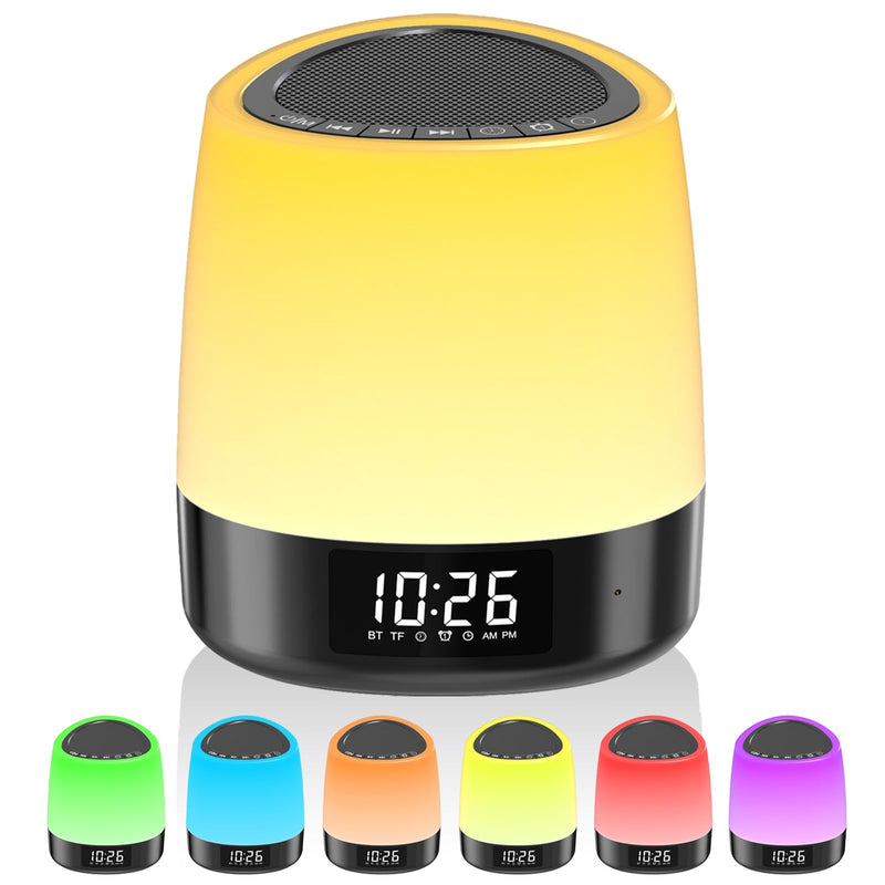 [Australia] - White Noise Sound Machine with 34 Sleep Sounds 8 Colors Night Light, Battery Powered Integrated Alarm Clock Bluetooth Function Sleep Timer, White Noise Machine for sleeping Adults Baby Kids Black 