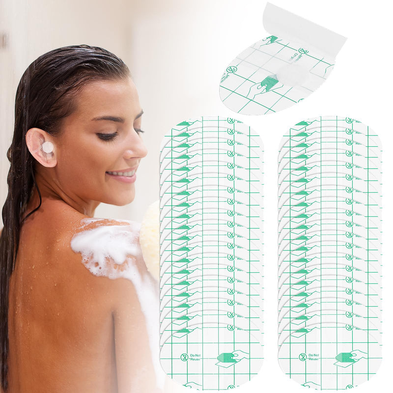 [Australia] - 60 Pieces Ear Covers for Shower, Waterproof Ear Stickers Ear Covers for Swimming Shower Ear Protectors with Waterproof Cotton Ear Plugs for Shower Surfing Snorkeling and Other Water Sports 60 Pieces 