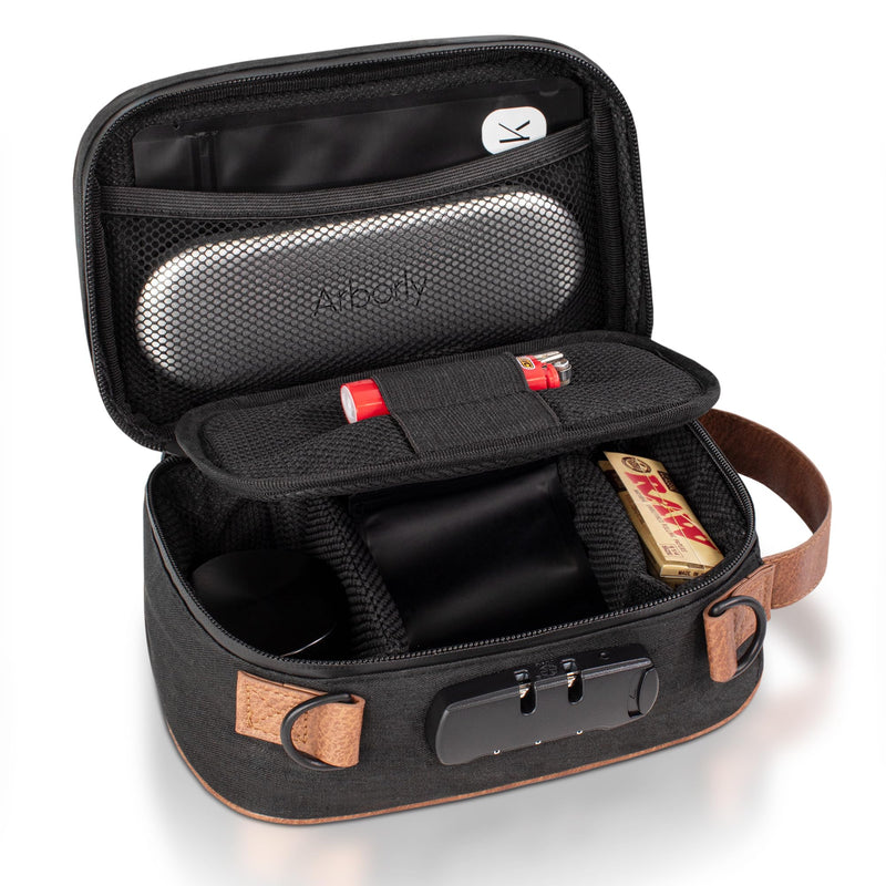 [Australia] - KIBAGA Discrete Smell Proof Odorless Bag With Easy Use Combination Lock - The Perfect Stash Container, Medicine Box And Storage Case For Your Accessories That Blocks Out Smells And Strong Odors Black 