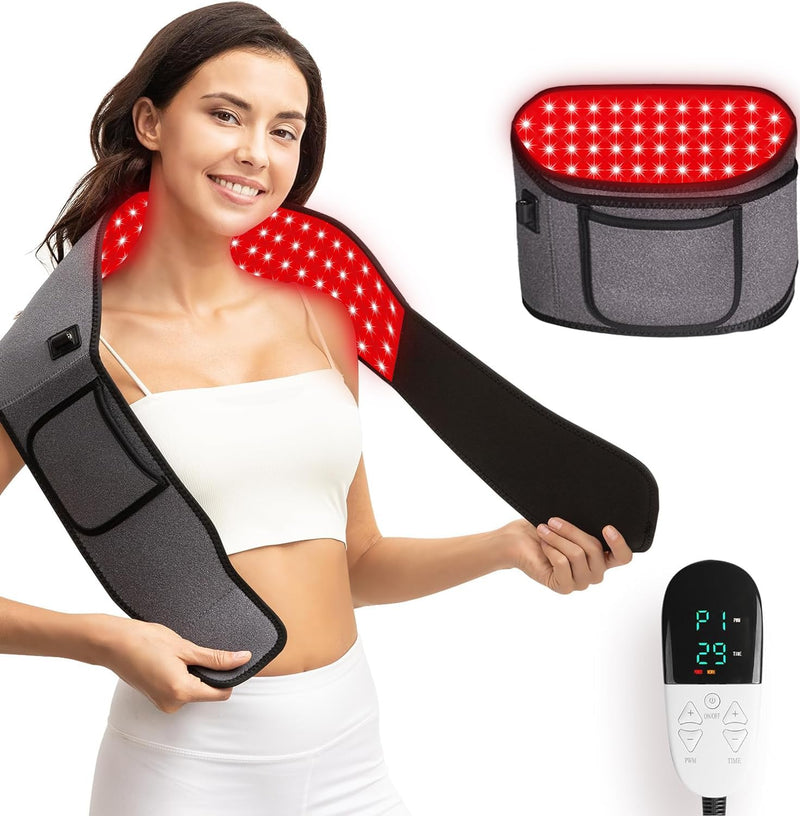 [Australia] - Headot Red Light Therapy Wrap Belt for Body, Men and Women Gift,100 LEDs,5Gears 9Timers Remote Control, 660nm&850nm Infrared Light Therapy for Back, Waist, Muscle Pain Relief 