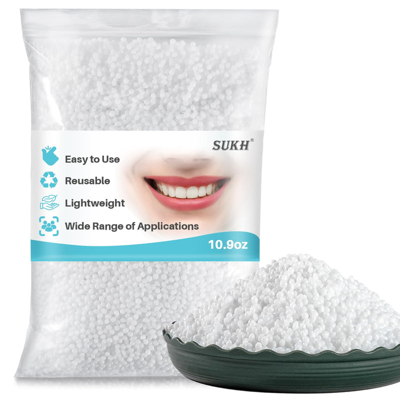 [Australia] - Sukh 10.9oz Repair Thermoplastic Beads Moldable Plastic Pellets Polymorph Plastic Meltable Plastic Reusable Thermal Beads for Missing Tooth,DIY,Cosplay,Halloween Vampire Teeth Fangs 
