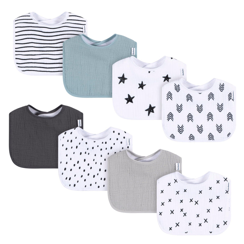 [Australia] - Gerber Unisex Baby Muslin 8 Pack Drooling Bibs One Size Multi Neutral 2 