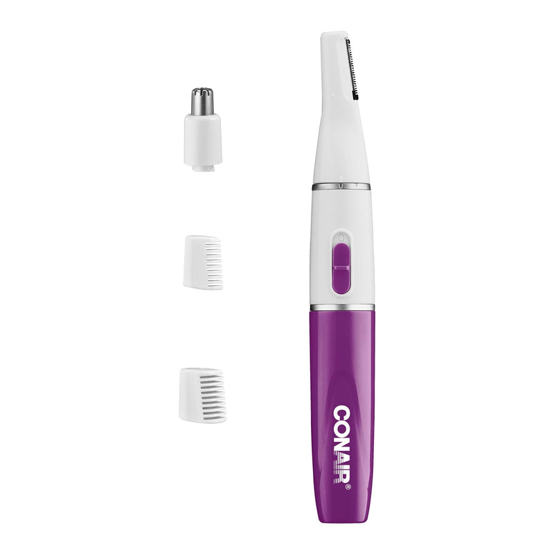 [Australia] - Conair All-in-1 Facial Hair Trimmer for Women, Perfect for Face, Ear/Nose and Eyebrows, Battery-Powered White 1 Count (Pack of 1) 
