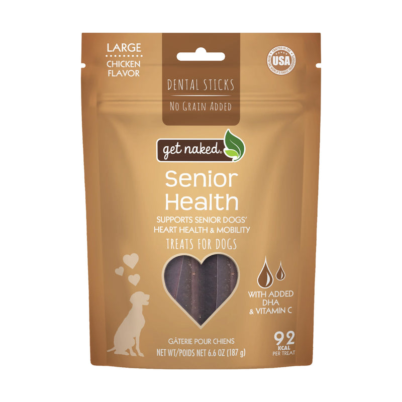 Get Naked Dental Sticks Grain-Free Chicken Flavor Dog Treats, Senior Health Large 6.6-oz Bag 6.6 Ounce (Pack of 1) - PawsPlanet Australia