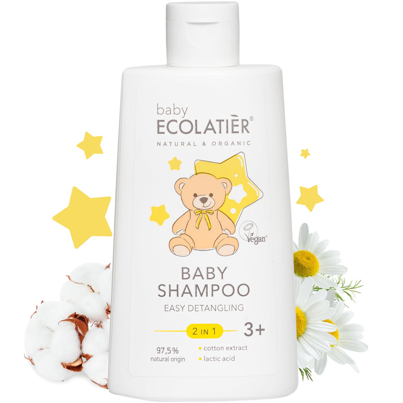 [Australia] - Baby Shampoo & Body Wash 2-in-1 Gentle, Hypoallergenic, and Tear-Free kids shampoo - Cotton Extract& Lactic Acid for Easy Detangling - Kids shampoo and conditioner 3+ - 8.5 Fl Oz 