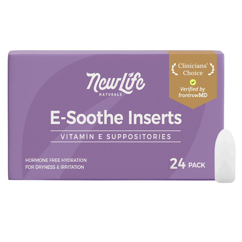 NewLife Naturals ESoothe Vitamin E Suppositories for Women – 24 Count | Vaginal Dryness, Nourishment, & Soothing Support – 38 IU Hormone-Free Formula – 24 Vaginal Suppositories, Made in USA 1 Count (Pack of 24) 38 IU Vitamin E