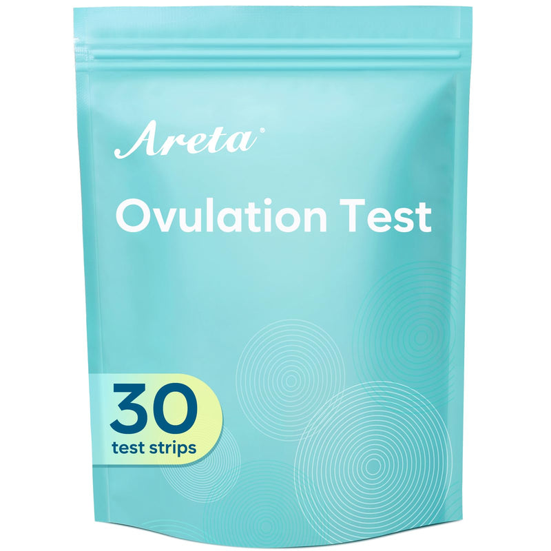 Areta Ovulation Test Strips Kit: 30 LH Fertility Tests for Women | Fast & Convenient Ovulation Predictor Kit Blue, Expiration Date 11/21/2026